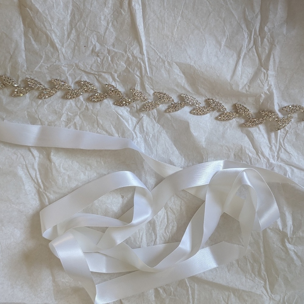 New! bridal or bridesmaid belt with ribbon